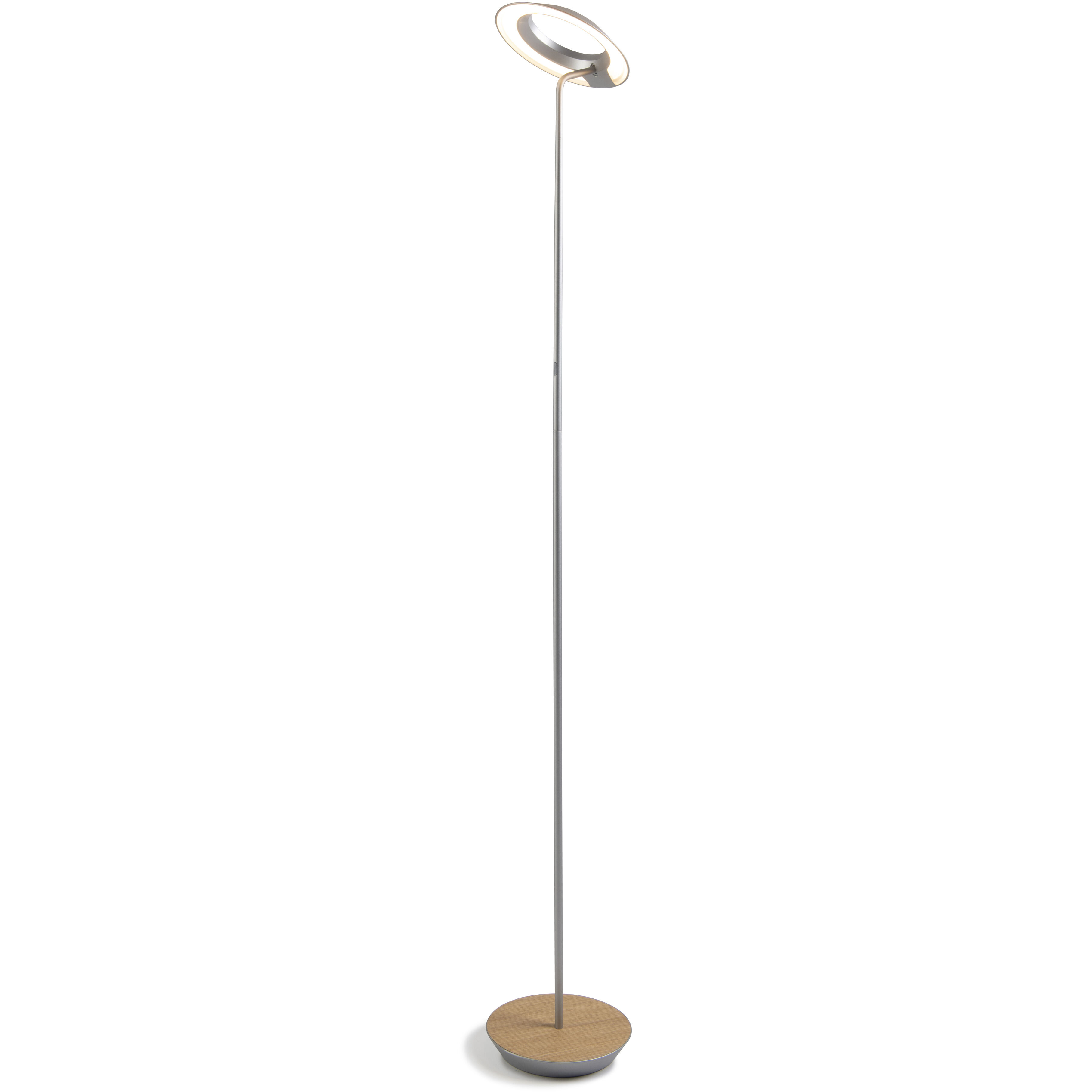 Royyo 45.5 inch 11.00 watt Silver with White Oak Floor Lamp Portable Light